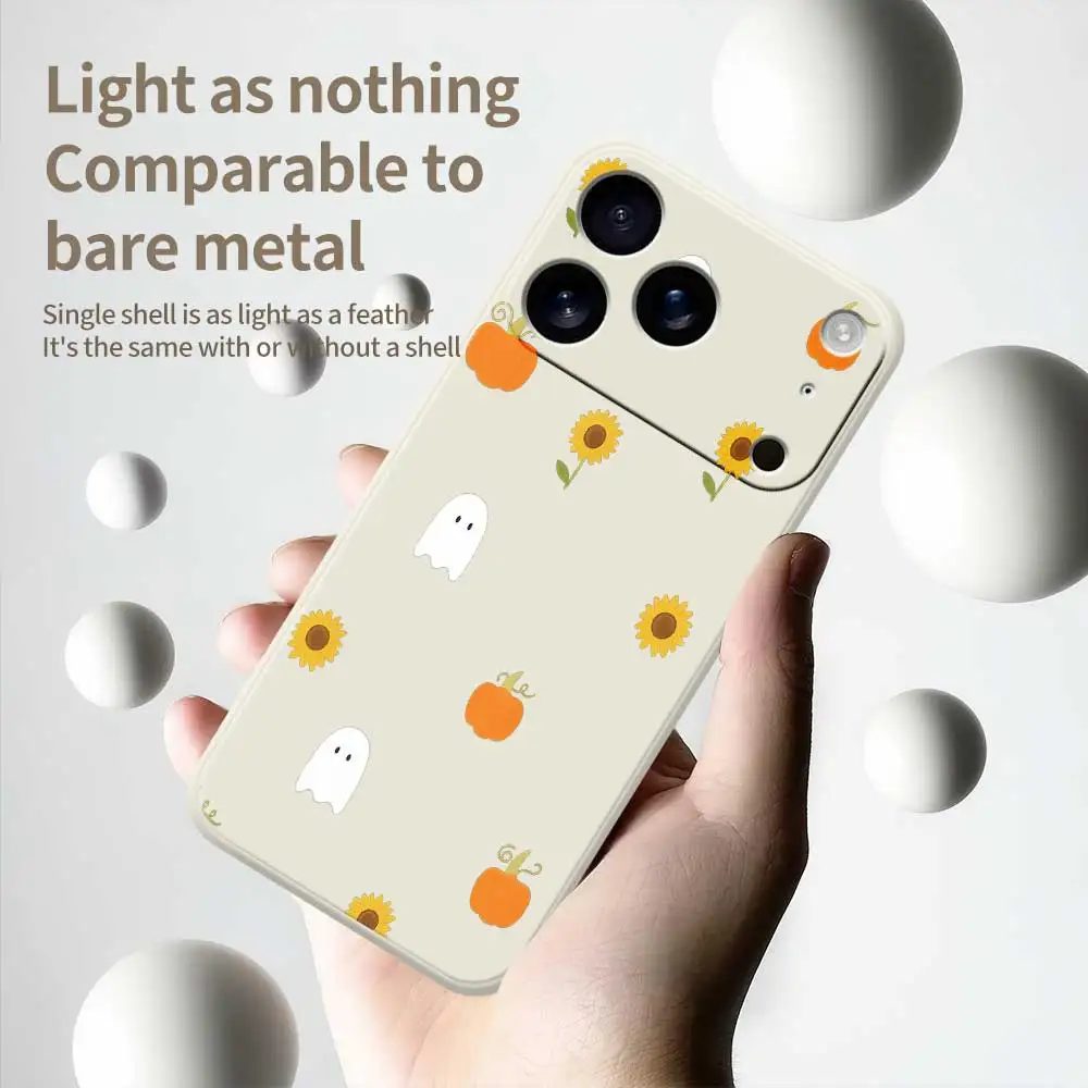 Custodia per telefono zucca fantasma per iPhone 17 Pro Max 17 Air 16 15 14 Plus 13 12 11 Pro Max XS Max XR 7 8 Plus 16E Cover morbida in silicone