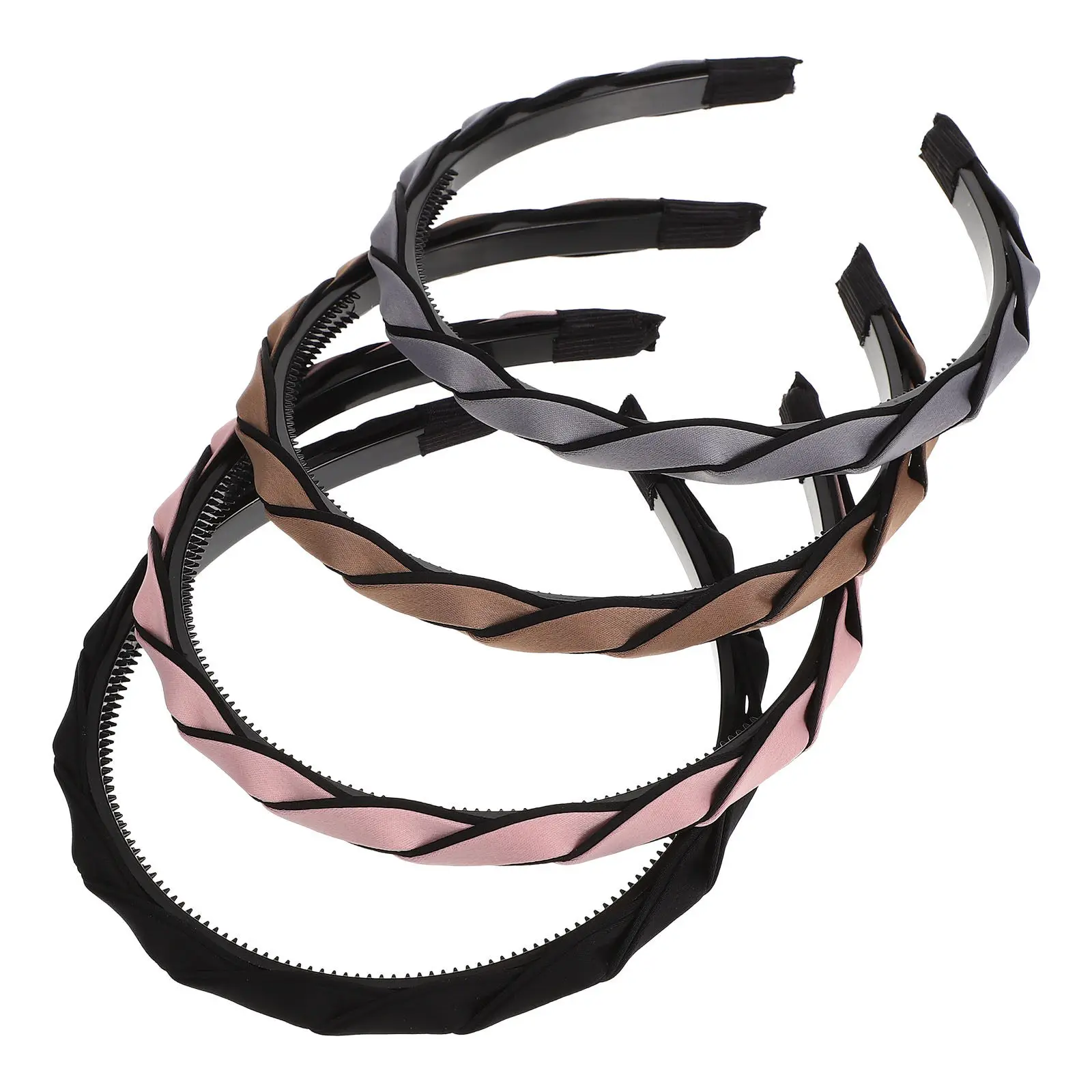 

Набор из 4 прочных женских повязок для волос с зубчиками, креативные повязки для умывания, повязки для ежедневного использования