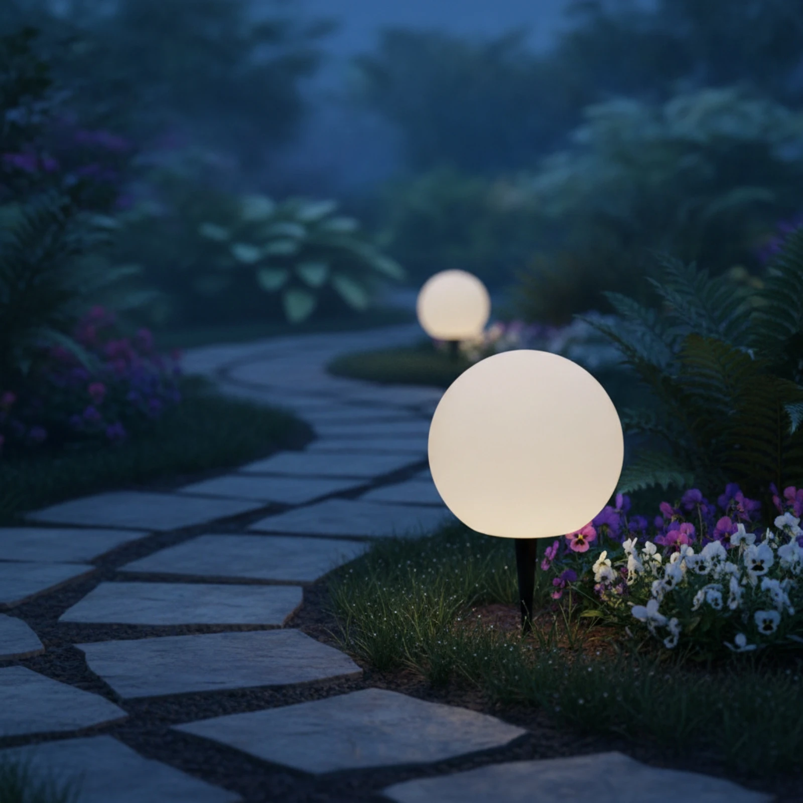 Globe Light with Ground Stake Waterproof Solar Globe Light Solar Garden Sphere Decorative for Lawn, Pathway