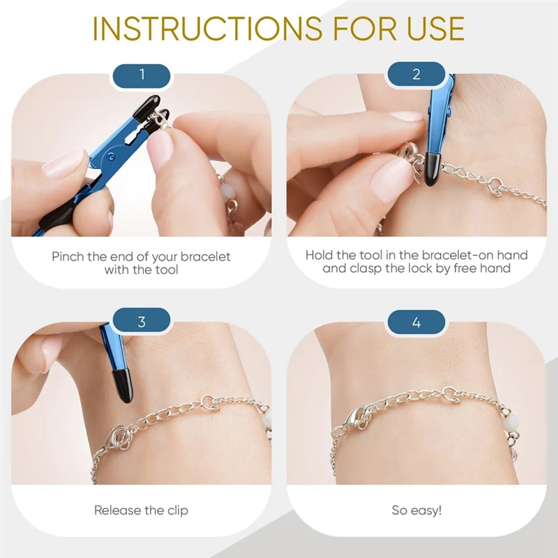 AB34-2PCS Armbandhulpmiddel - Bevestigingshelperhulpmiddel voor armband, ketting, sieraden, horloge - blauw, smaragd