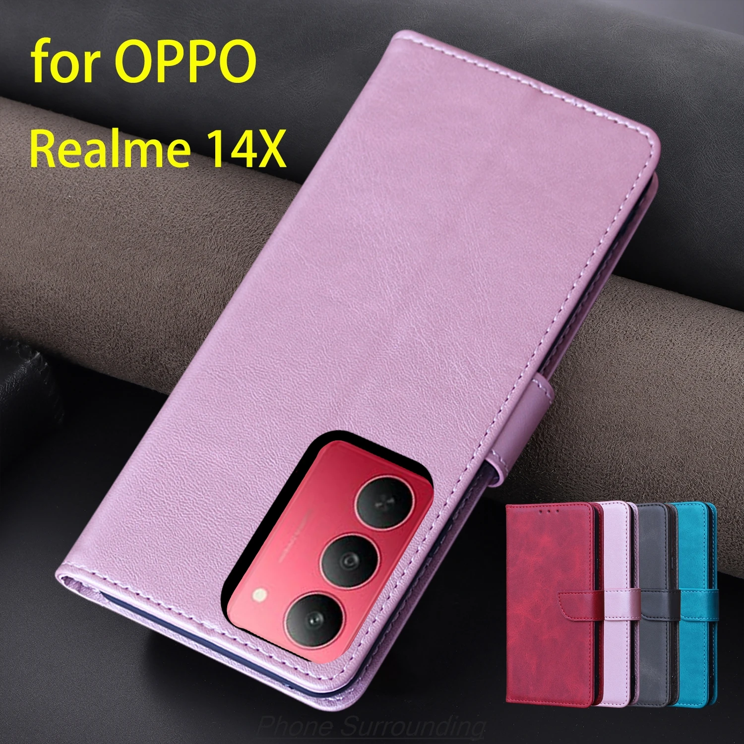 

Кожаный чехол-бумажник с откидной крышкой для OPPO Realme 14X 5G, сумки для телефонов из искусственной кожи, защитная кобура, чехол Fundas Coque