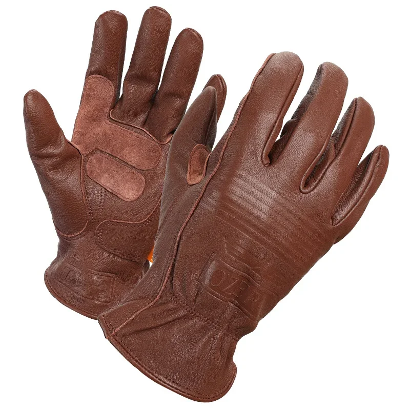 

Sheepskin Motorcycle Gloves Vintage Palm Fall Resistant Leather Suitable for Off-road Commuting Off-road Gloves for Men Women