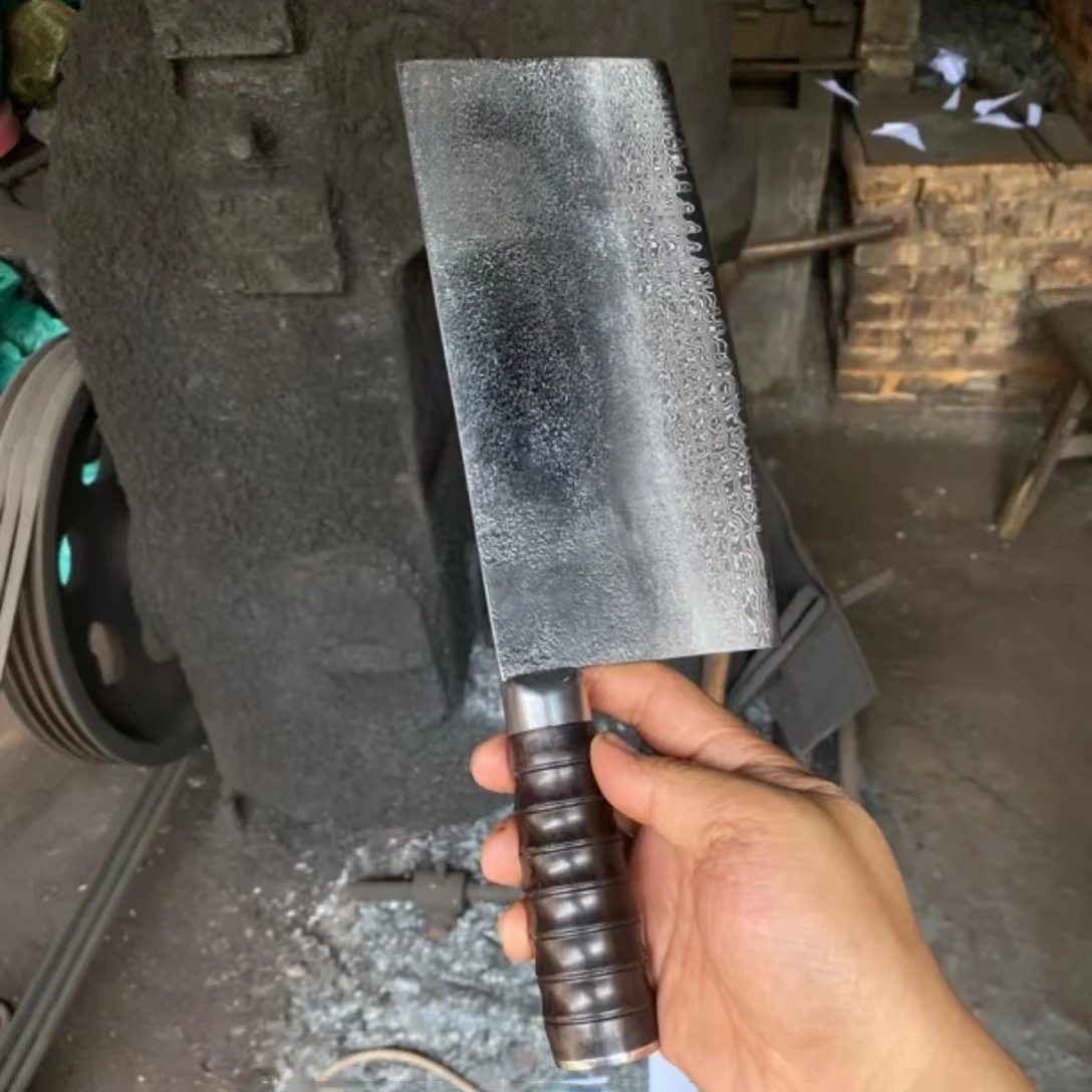 

8 Inch Slicing Knife Handmade Forged Damascus Steel VG10 Blade Ebony Handle Chef Cutting Vegetable Cleaver Meat Kitchen Knife