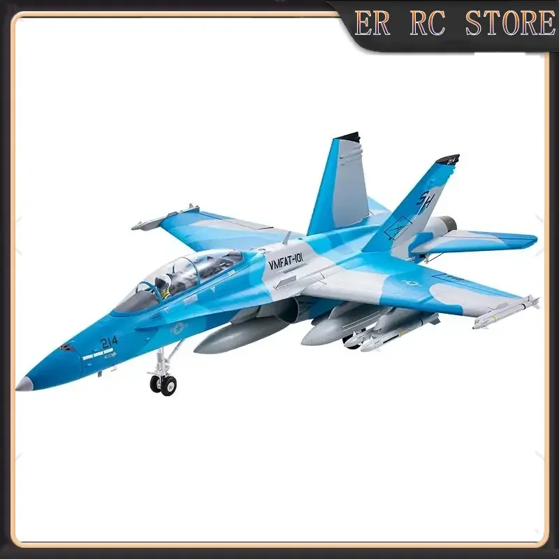 เครื่องบินบังคับวิทยุ FMS Official 64 มม. F/A-18 แบบปีกตรึง รุ่นจำลองเครื่องบินทหาร สำหรับงานอดิเรกและการเล่นจำลอง