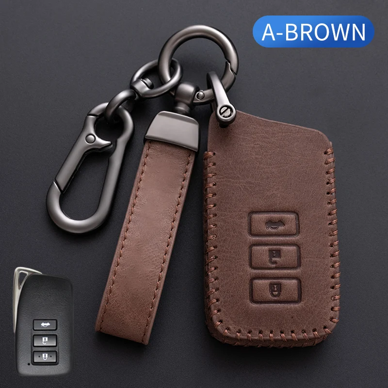 New Style Genuine Leather Car Remote Key Case For Lexus UX ES UX200 UX250h ES200 ES300h ES350 US200 US260h Cover Smart Keychain