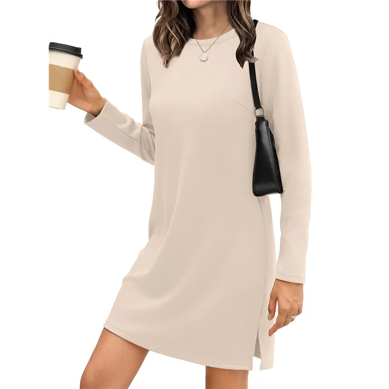 ABRT-robes pour femmes décontracté à manches longues confortable t-shirt robe mode automne tenues