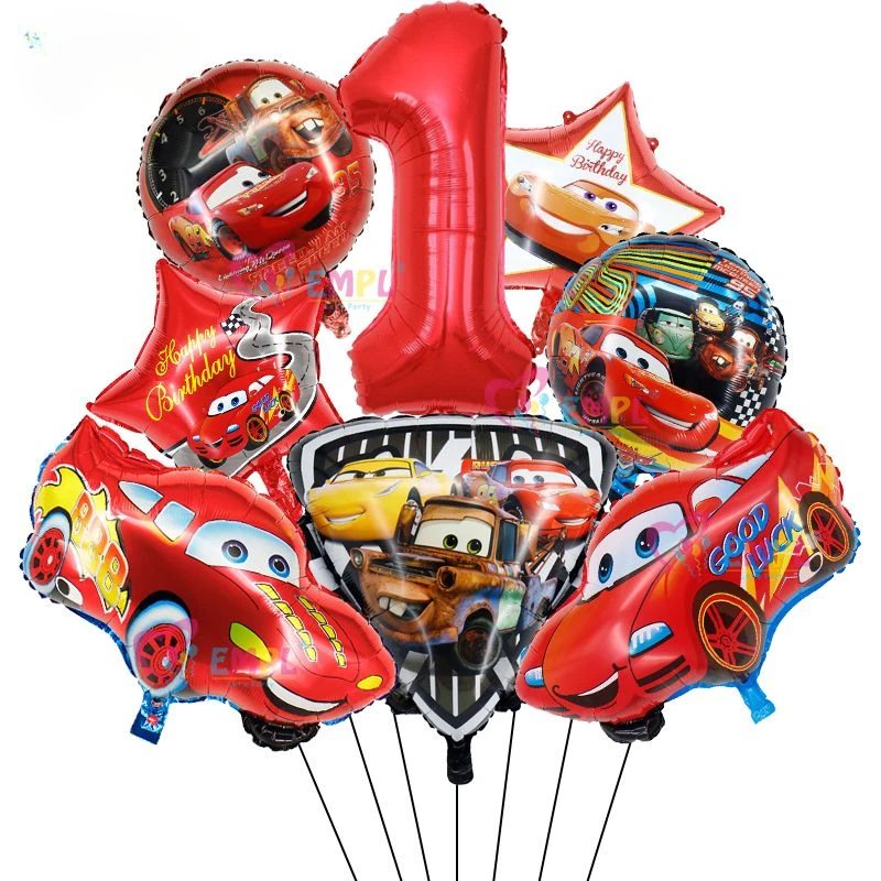 Disney Lightning McQueen animation peripheral cartoon balloons creative digital package children's birthday party accessories