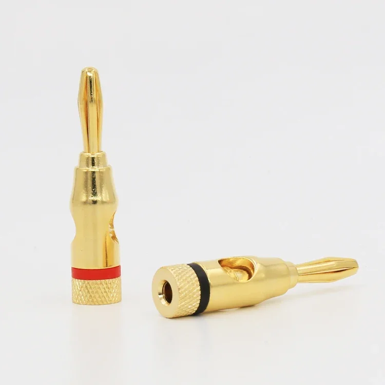 VB412AG الموز المكونات مطلية بالذهب سلك مكبر الصوت المجرف موصل طرفي التوصيل