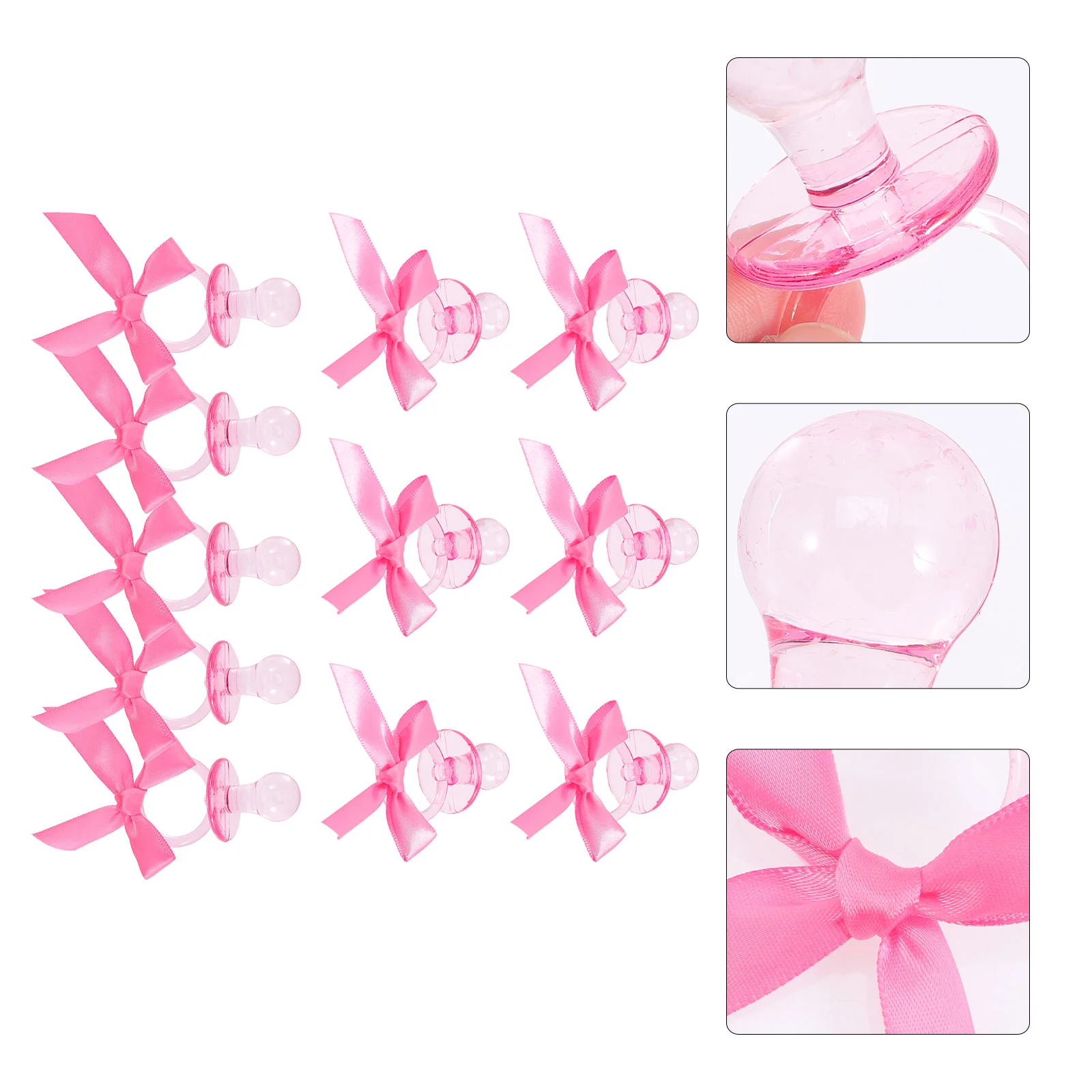 

20 Pcs Pacifier Charm Ribbon Bow Pacifiers Baby Shower Games for Boy Prizes Decor with Guest