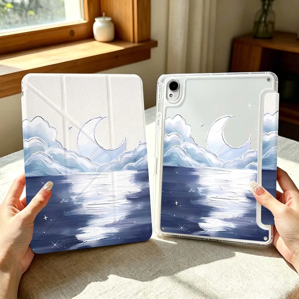 Cartoon Moon Clouds Sea Cover For Huawei MatePad Pro SE Honor Pad 9 V9 GT X9 10.8 11 13.2 inch Pro 3Y Tablet Case