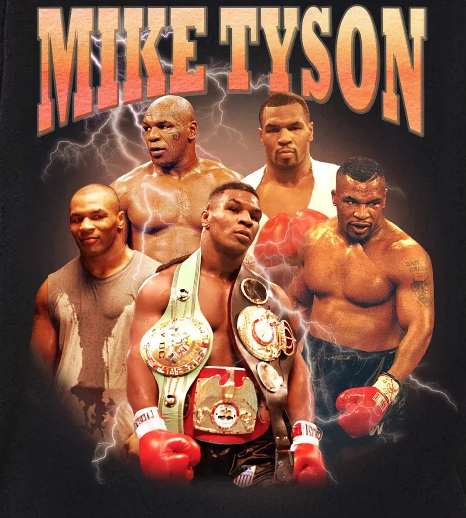 Retro Inspired Boxing  Mike Tyson Mens T Shirt. Short Sleeve 100% Cotton Casual T-shirts Loose Unisex Top Size S-3XL
