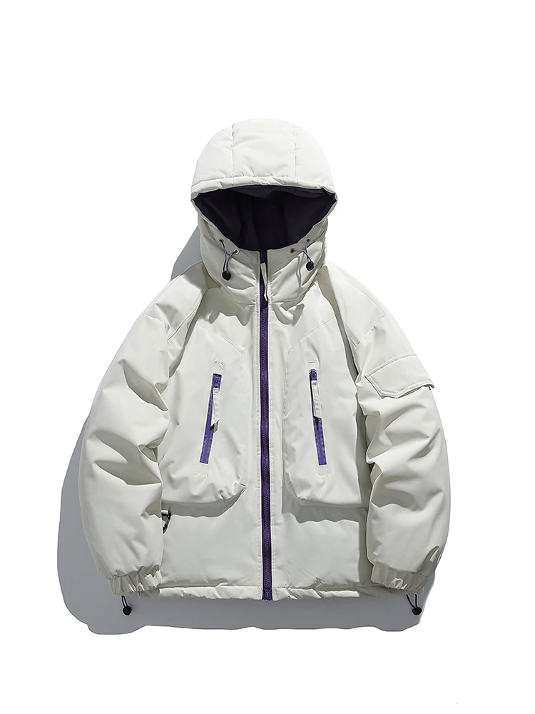 

MMOPTOP Winter Thickened Cotton Jacket Men's Warm Casual All-Match Workwear Bread Style Coat for Couples Youth Polyester Fiber