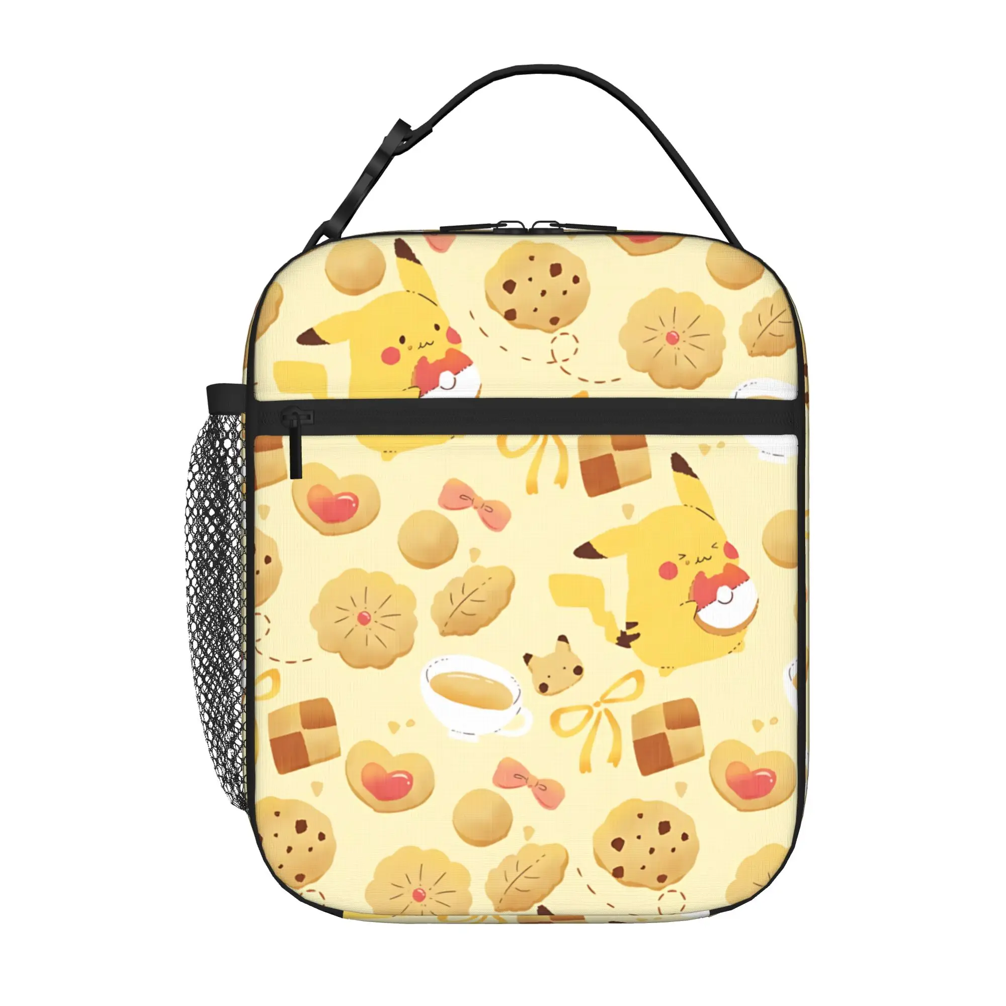 Cartoon Pokemon Theme Insulated Lunch Bag Meal Pack Rice Bag Pikachu Meme bolsa Student Bento Lunch Handbag Insulation