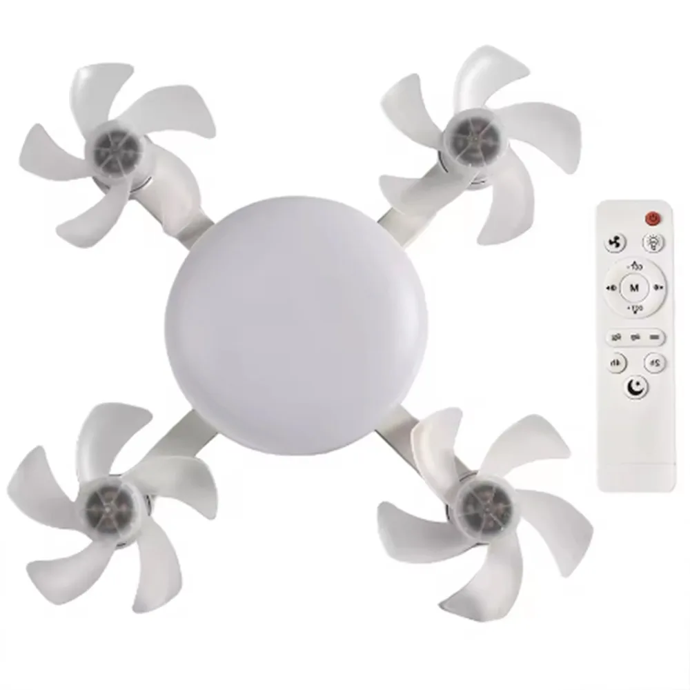 

2 in 1 Ceiling Fan Remote Control 3 Gears Dimming Hanging Fan with LED Light Eye Protection Universal Electric Cordless Fan
