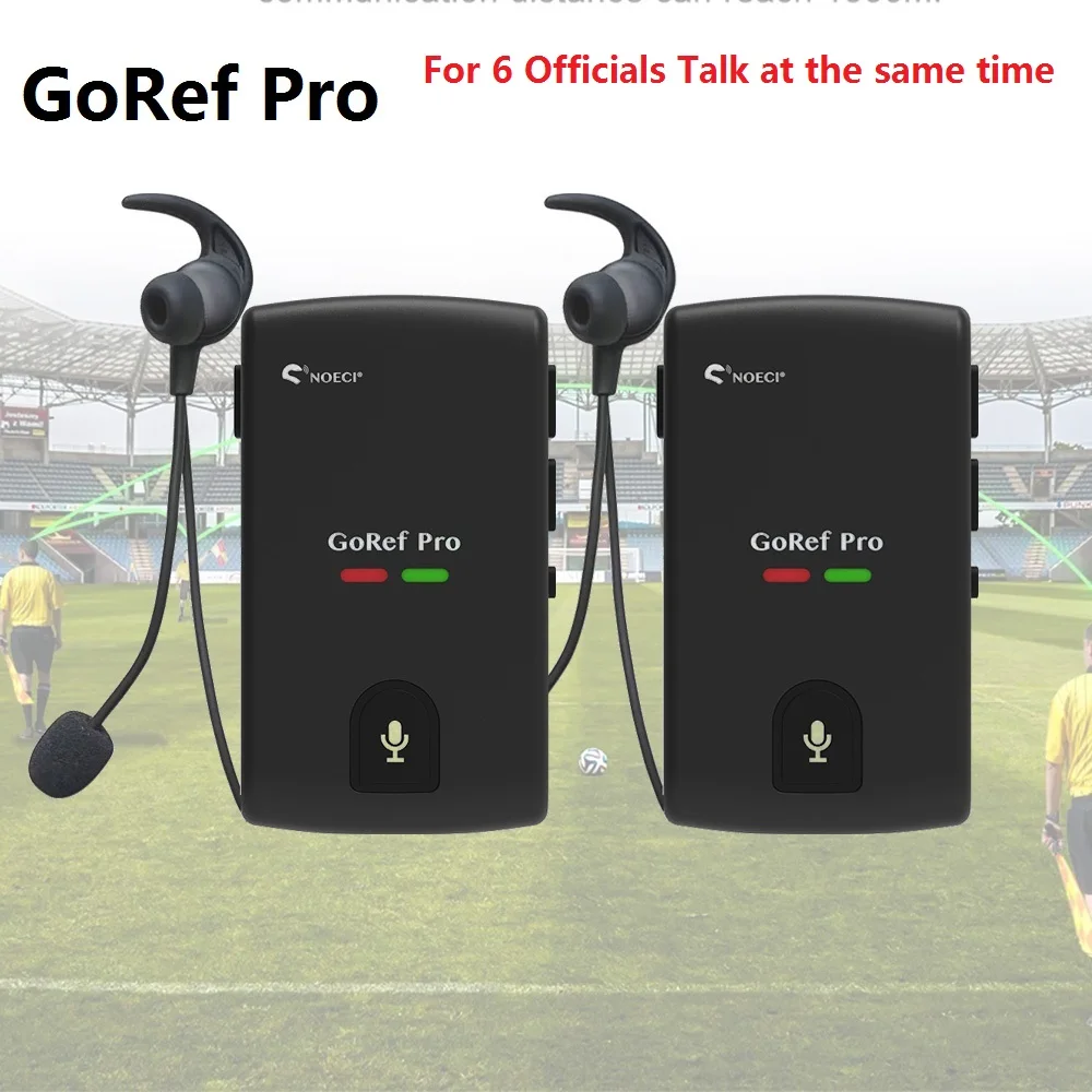 NOECI GoRef Pro Football Referee Intercoms 1500M 6-Ways Bluetooth 5.4 Duplex Talking Профессиональный футбольный домофон такой же, как FBIM