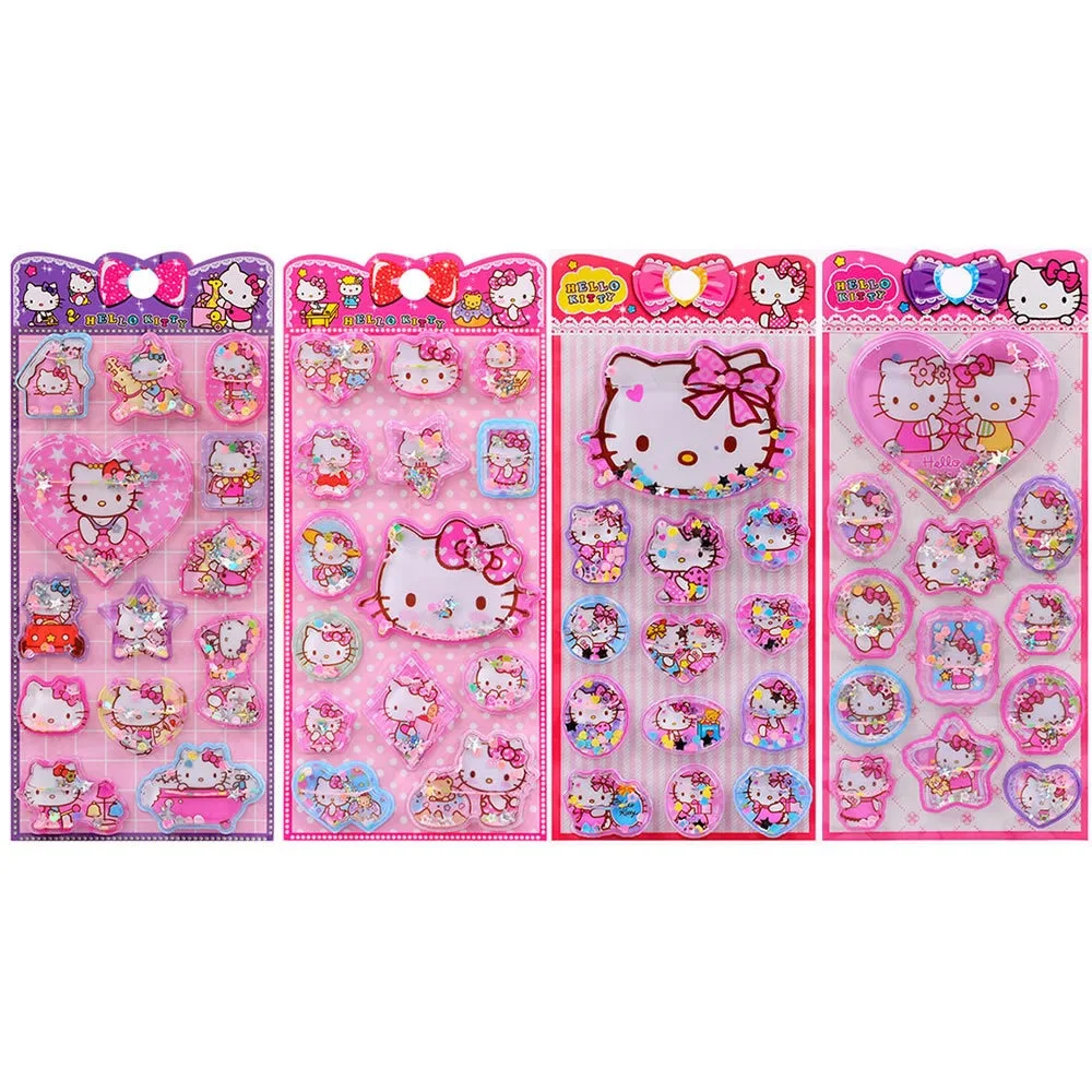 

New Kawaii Sanrio Hello Kitty 3D Embossed Bubble Holographic Sticker for Scrapbook Phone Sticker Exchange Gift ボンボン ドロップシール