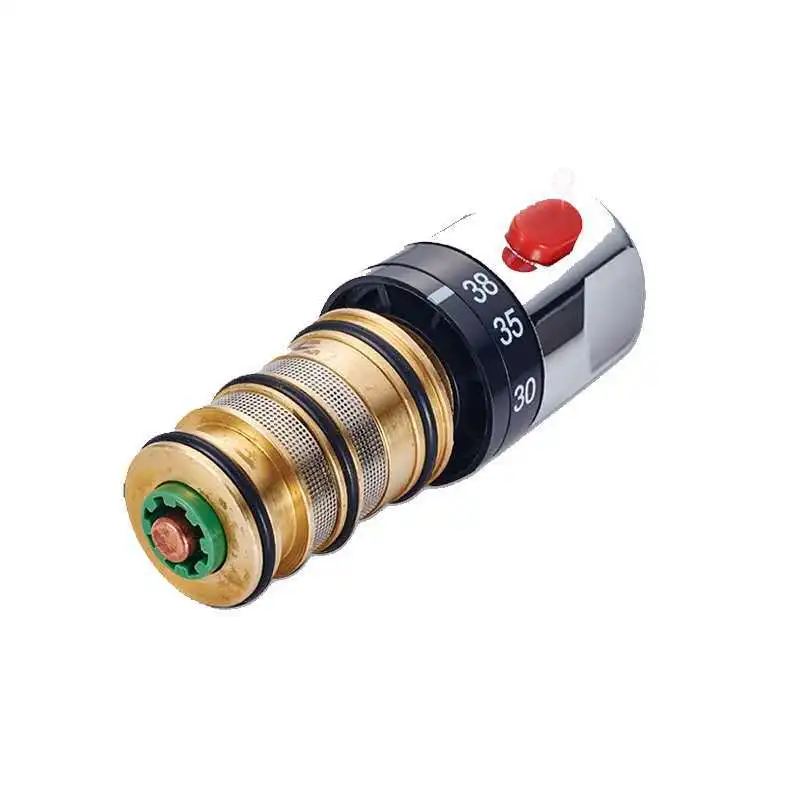 Brass Thermostatic Valve Spool Faucet Cartridge Bath Tap Shower Adjust Water Temperature Thermostatic Mixing Valve Accessories