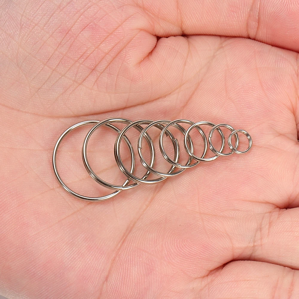100pcs/lot 6-20mm Stainless Steel Open Double Jump Rings for Jewelry Making DIY Keychain Double Split Rings Connectors Findings