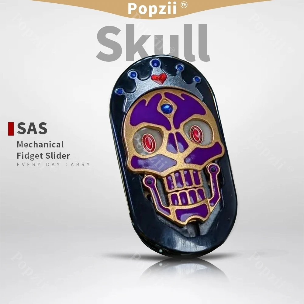 

SAS EDC циркониевый черный светящийся динамический соединительный механический слайдер с черепом, декомпрессионная игрушка