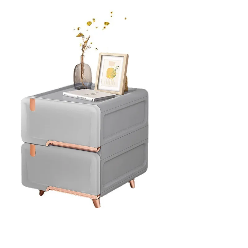 

European style, semi-transparent, design, large capacity, bedside, simple, universal wheel, storage cabinet