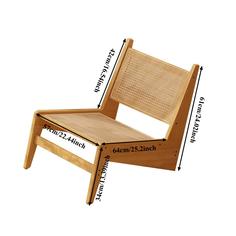-ww Modern Wicker Casual Bedroom Single Sofa Chair Homestay Lounge Armchair Japanese-style Backrest
