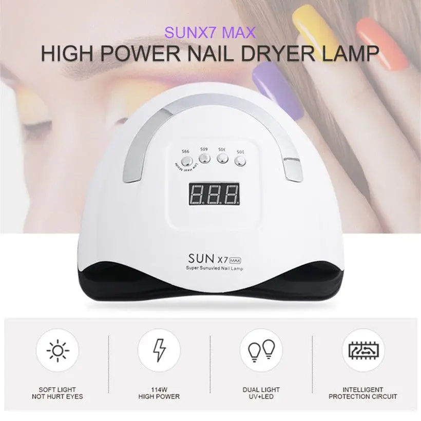 SUN X10 MAX UV LED Lamp For Nail Dryer Manicure Nail Lamp UV Gel Varnish Nail With Motion Sensing Professional Lamp