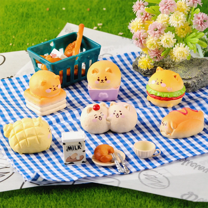 Cartoon Cute Bread Dog Miniature Ornaments Landscape Decoration Miniature Figurines DIY Home Decoration Accessories Gifts