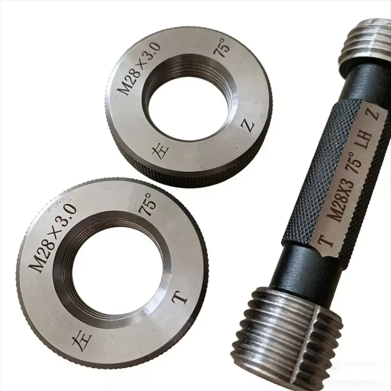 High Accuracy Metric Go/No-Go Thread Plug Gauge Smooth Ring 0.001mm GCr15 Steel RNH Brand 1 Year Warranty Model M1~M1000