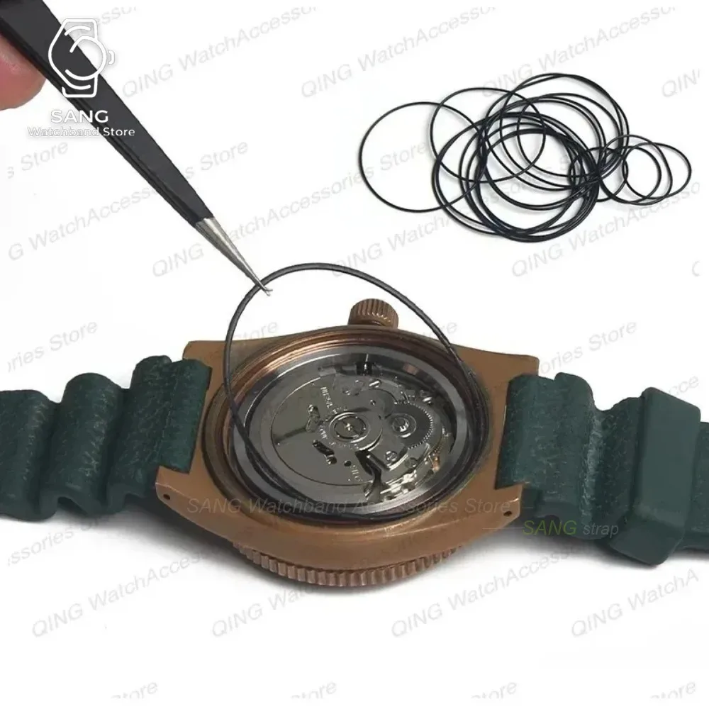 Watch Repair Tools 1box Watch Case Rubber Waterproof O-Ring Oil-resistant Watch Bottom Cover Gasket 0.5/0.6mm O-Ring Seal Gasket