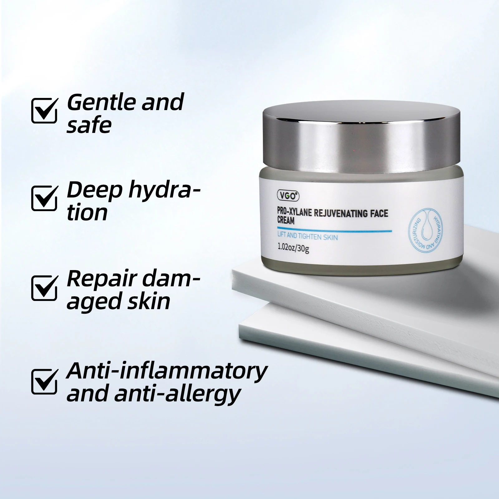 VGO Pro-Xylane Face Cream – Anti-Aging Firming Hydrating Wrinkle Reduction Skin Repair & Brightening Moisturizer 115g