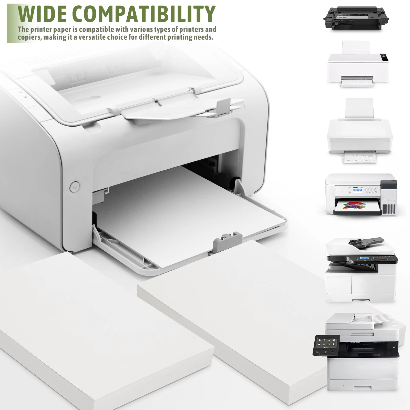 

100 Sheets A4 Printer Paper Blank Smooth Surface Prevents Smudging Clear Text Multi-Use Printer Paper Bulk Supply