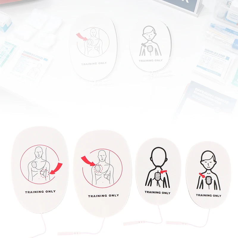 1 Para Nakładek Treningowych do AED, Zamienne Nakładki do Treningu Pierwszej Pomocy, Uniwersalne dla Dorosłych i Dzieci