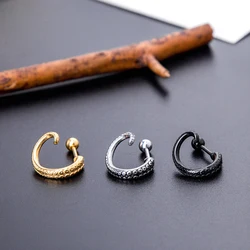 1 Pair Octopus Tentacle Screw Stud Earrings For Women/Men Stainless Steel Rock Hip-hop Creative Gothic Ear Jewelry