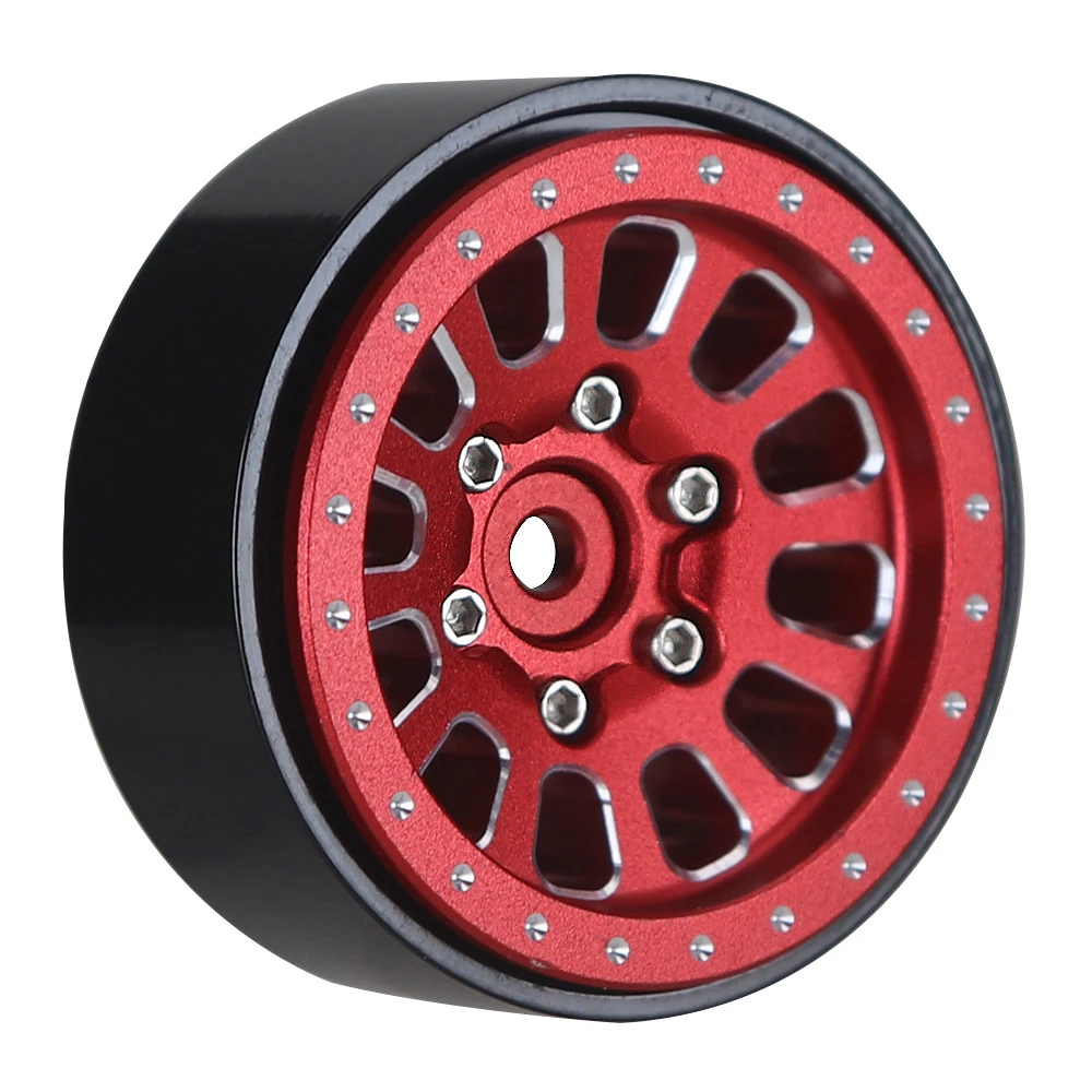 4 Stück 1,3 Zoll Messing+Aluminiumlegierung Beadlock-Felgen für 1/24 Fms24 Axial Scx24 1/18 RC Crawler Auto Tra/xas Trx4m – Detail 6