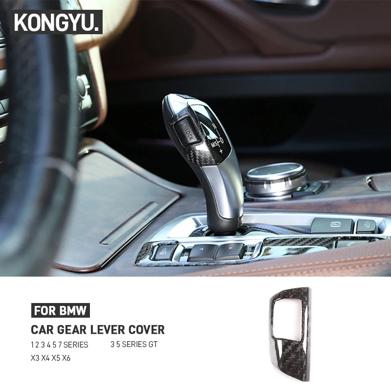 

Real Carbon Fiber For BMW 1 2 3 4 5 7 Series X3 X4 X5 X6 F30 F31 F34 F15 F16 F25 F26 F20 F10 F18 Car Gear Shift Knob Cover Trim