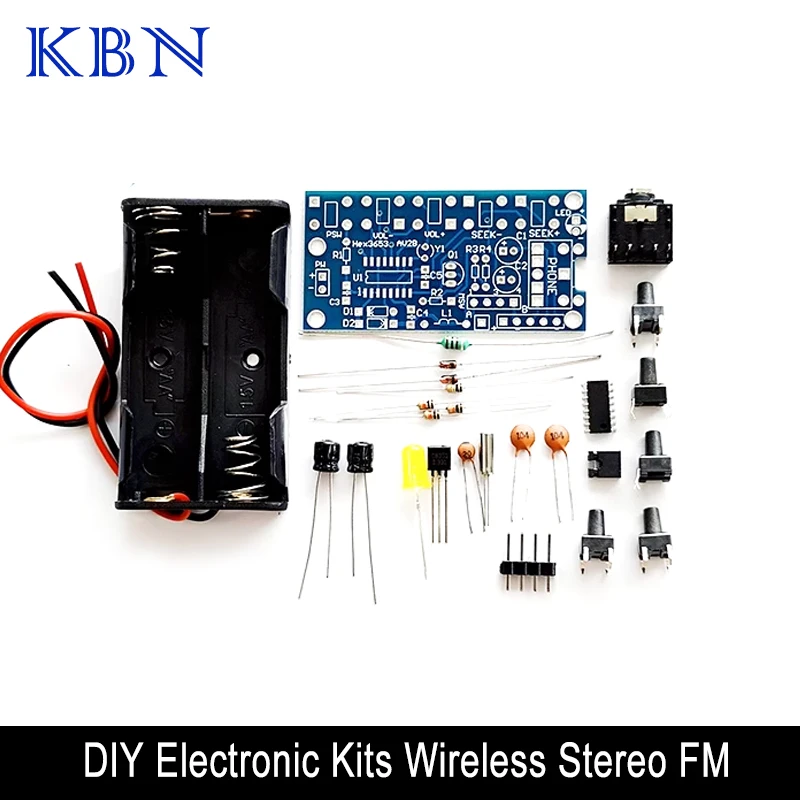 DIY Electronic Kits Wireless Stereo FM Radio Receiver Module PCB 76MHz-108MHz DC 1.8V-3.6V