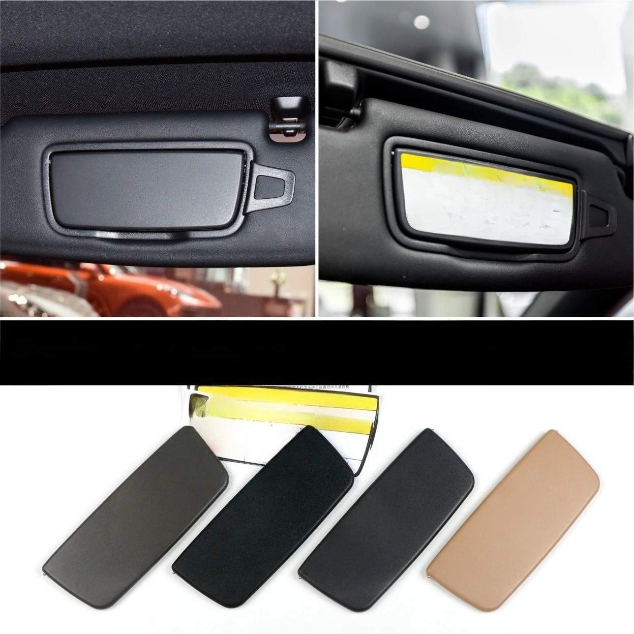 Car Left Right Sun Visor Makeup Vanity Mirror Cover for Porsche Boxster Cayman Carrera Traga GT3 911 991 718 981 982 982857551