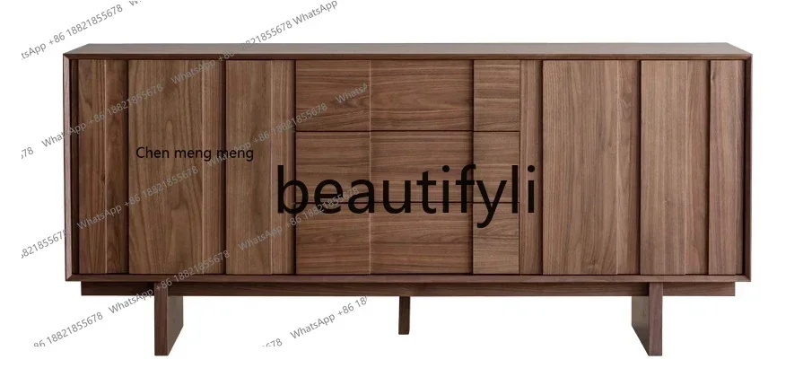 N178   A North American black walnut log TV cabinet for home use modern simple size apartment is quiet and retro