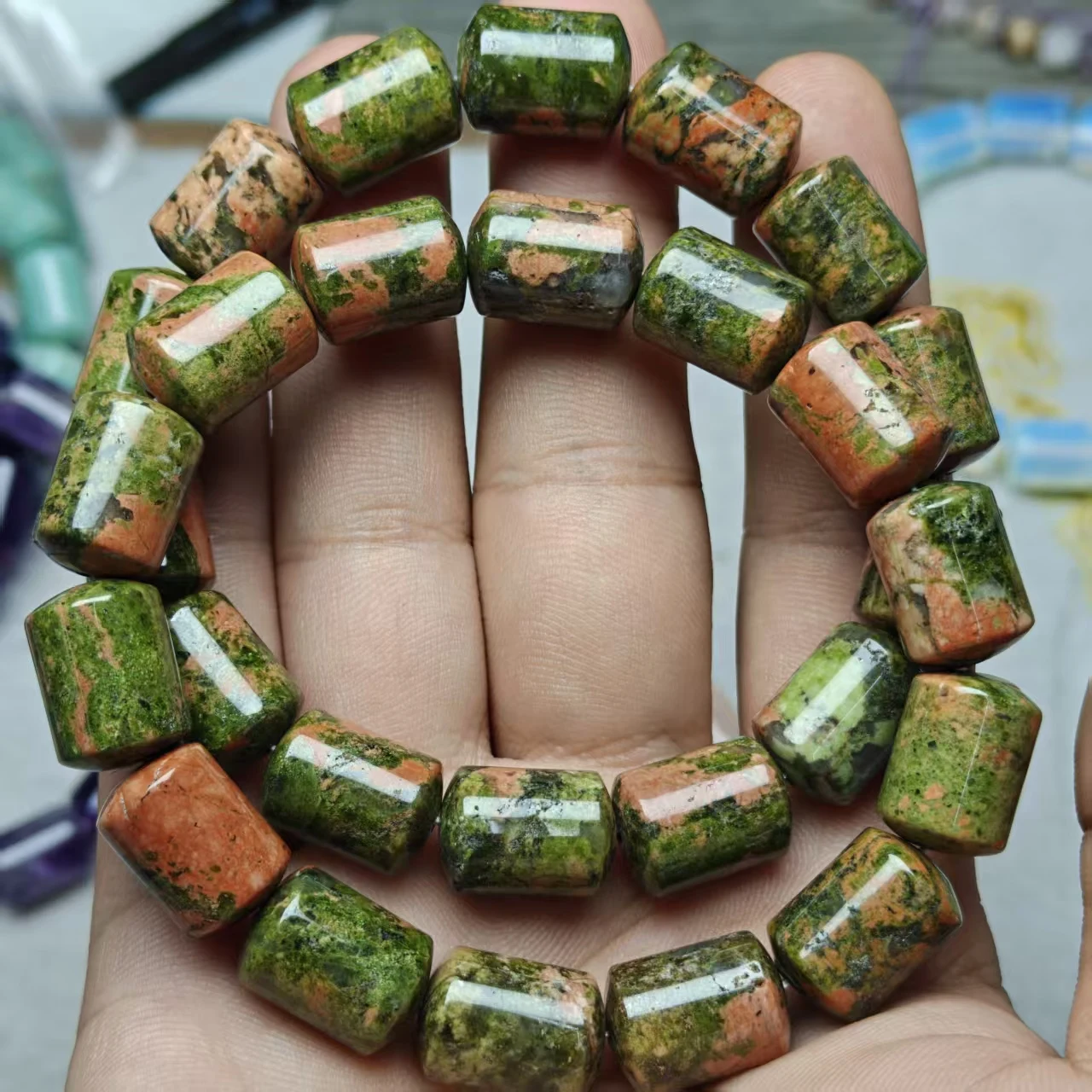Xingyu Natürliche AAA Amazonit Amethyst Unakite Rhodonit Quarz Fassperlen Glatte Runde Schmuckherstellung Design DIY Armband Geschenk – Detail 3