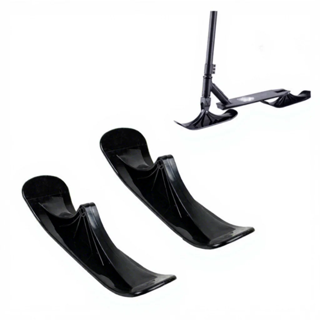 Children's Dual-use HDPE Ski Sled & Snow Scooter with Two Wheels-Durable Eco-Friendly Winter Outdoor Ride