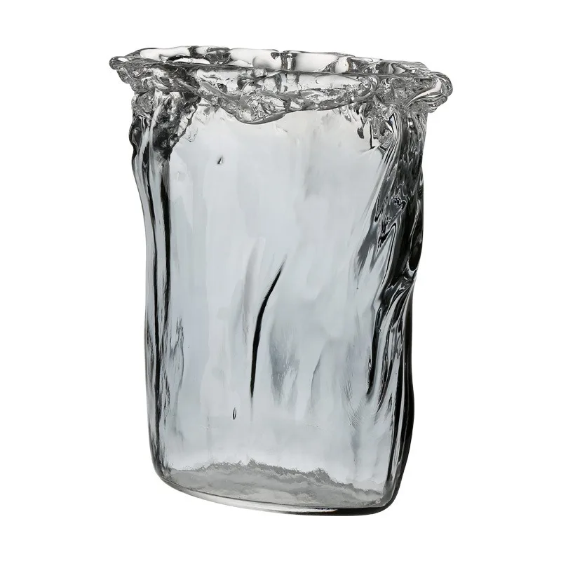 

Spanish style petal mouth decoration colored transparent glass vase ornament living room