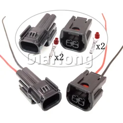 1 Set 2 Ways AC Assembly 6181-6851 6189-7408 Automobile Fog Lamp Waterproof Wire Cable Socket For Honda Car Sealed Connector
