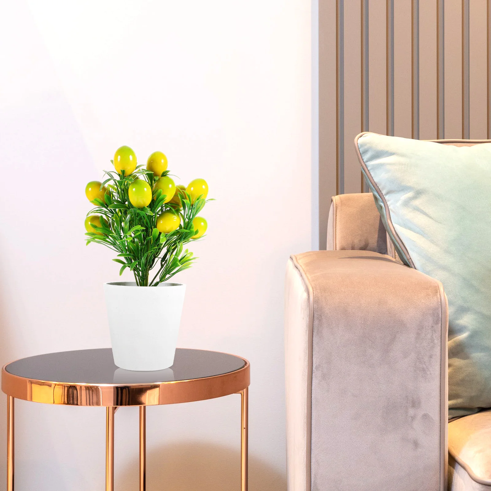 

1Set Potted Artificial Lemon Branches Simulation Fruit Bonsai Ornament for Modern Nordic Home Decor Desktop Table Decor