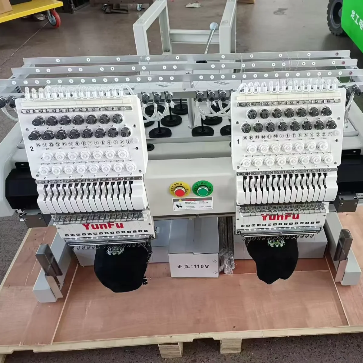 Multi-Head DDP 2-Head 15 Needles Caps Industrial Ecomputerized Embroidery Machine with Magnetic Hoop