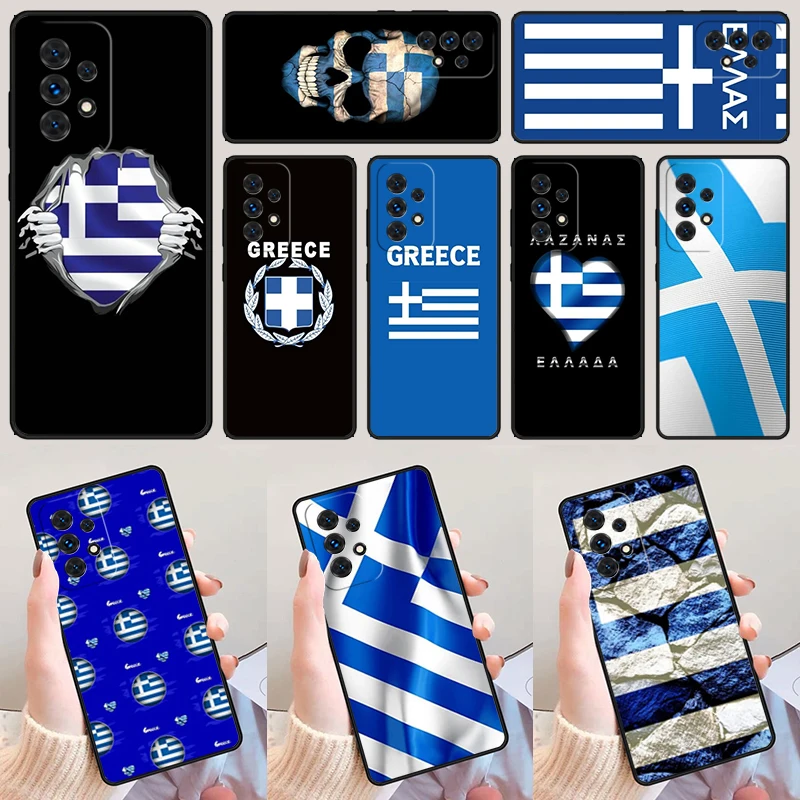 Greek flag Greece cross For Samsung Galaxy A52 A72 A73 A20e A21S A50 A70 A11 A12 A42 A31 A40 A51 A71 A32 A80 A91 Phone Case