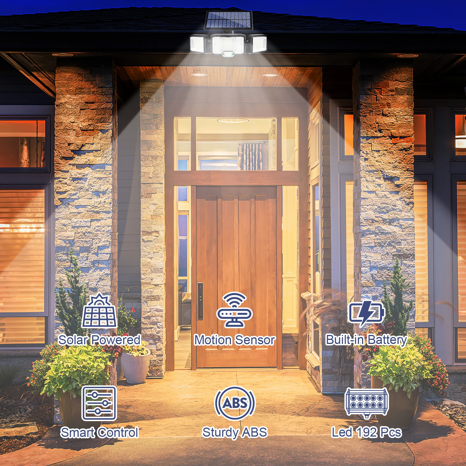 

Solar Remote Control Light ABS Motion Sensor Outdoor Solar Lights Wide 270 Degree Angle LED Flood Street Lamp