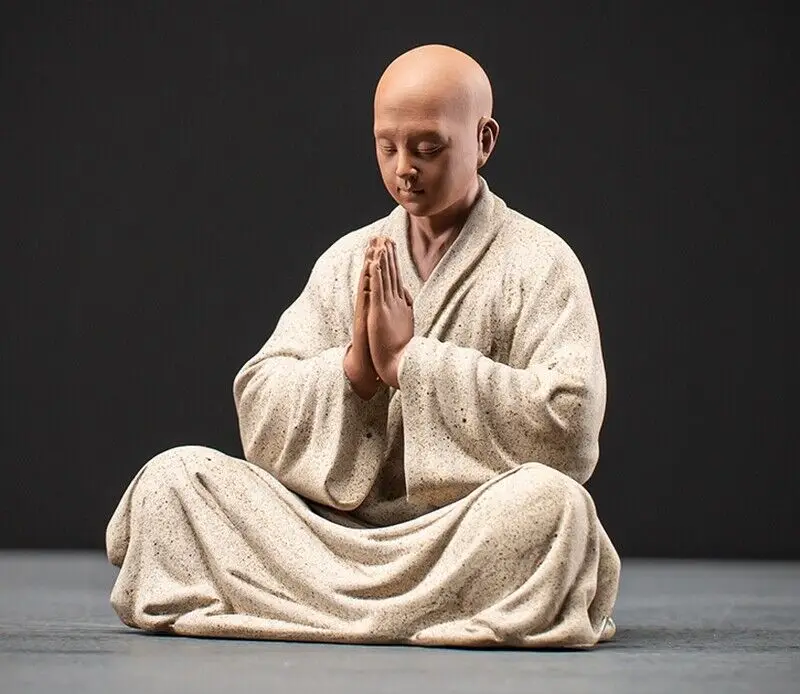 

Chinese Ceramic Sculpture Monk Statue Buddhism Zen Figure Porcelain Decoration