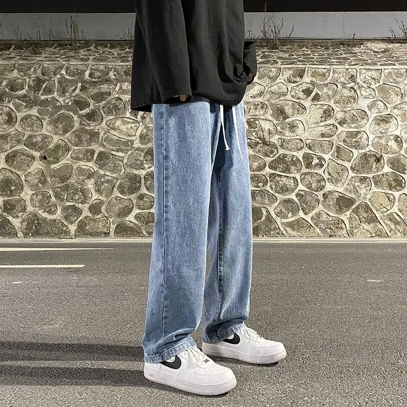 سراويل للرجال بساق واسعة ، خصر مرن ، جيوب برباط ، فضفاضة ، رفيعة ، مستقيمة ، عصرية ، شارع ، خمر أمريكي ، صيف #4