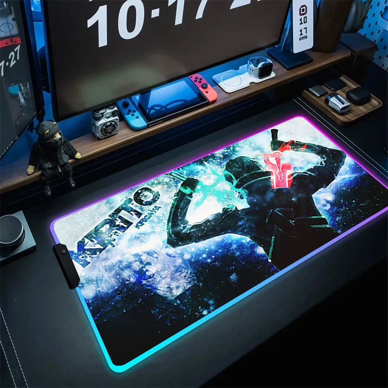 grande rgb gaming mouse pad mouse pad de computador borracha antiderrapante pc gamer tapete de mesa sword art online 900x400 mm tamanho 01