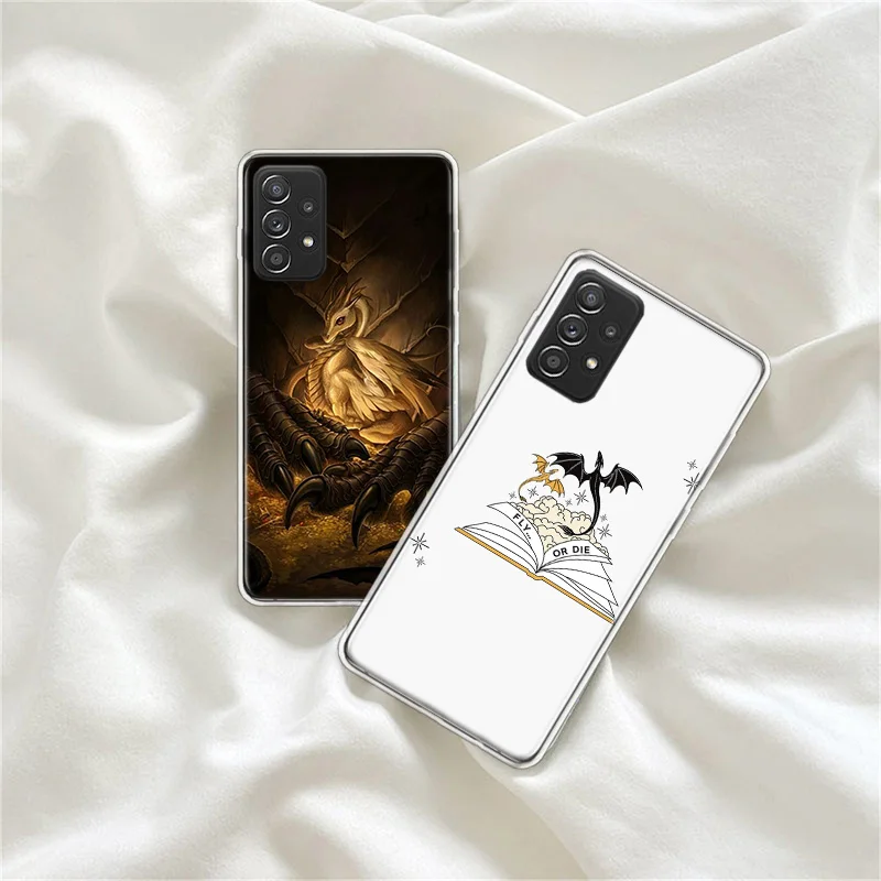 F-Fourth W-Wing Dragon Phone Case For Galaxy S23 S20 FE S21 Plus Samsung S24 S22 Ultra TPU Pattern S10 S10E S9 S8 Cover Soft Cap